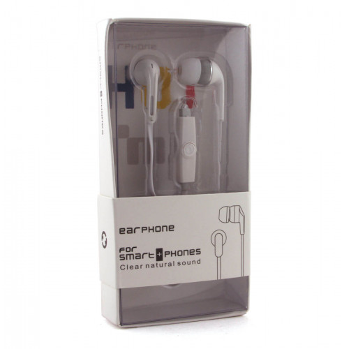 Наушники M2 White, Mini jack (3.5 мм), вакуумные, микрофон на проводе